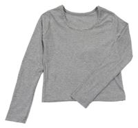 Sivé rebrované crop tričko Zara