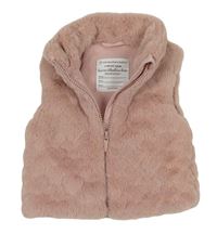 Světlerůžová kožešinová zateplená vesta Primark