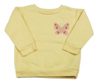 Žltá mikina s motýlkom Primark