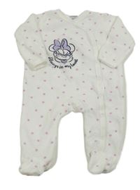 Biely zamatový overal s Minnií a hviezdičkami Disney