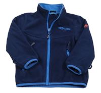 Tmavomodrá fleecová prepínaci mikina s logom Trollkids