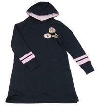 Tmavomodré teplákové šaty Harry Potter s kapucí 