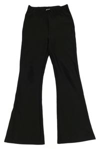 Černé žebrované flare kalhoty Primark