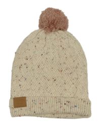 Pudrovo-farebná melírovaná pletená podšitá čapica s brmbolcom