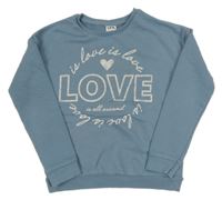 Svetlomodrá mikina s nápismi Y.F.K.