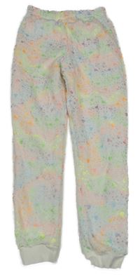 Bielo-farebné vzorované chlpaté domáceé nohavice Nutmeg