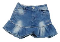 Svetlomodrá šisovaná rifľová sukňa s výšivkou