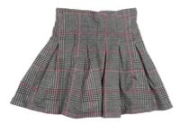 Čierno-bielo-ružová kockovaná skladaná sukňa Matalan