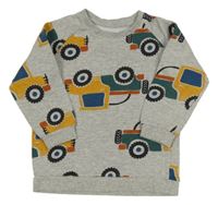 Sivá melírovaná mikina s autami Matalan