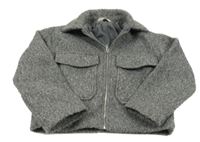 Šedá flaušová podšitá crop bunda H&M