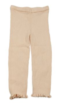 Broskvové rebrované pletené nohavice George