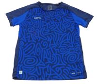 Tmavomodro-kobaltově modré funkční sportovní tričko Decathlon