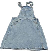 Svetloružová na traká rifľová sukňa Primark