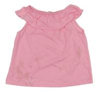 Neónově ružový top s volánikmi Kiki&Koko