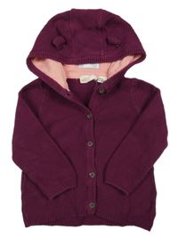 Vínový prepínaci sveter s kapucňou Lupilu