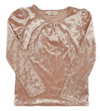 Svetloružové zamatové lesklé tričko H&M