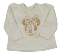 Biela zamatová mikina s Minnií Disney