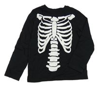 Čierne tričko s kostrou H&M