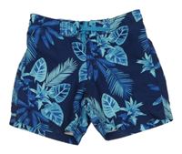 Tmavomodré plážové kraťasy s listami H&M