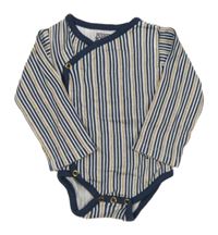 Tmavmodro-bielo-zlaté pruhované zavinovací body