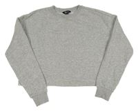 Sivá melírovaná crop oversize mikina New Look