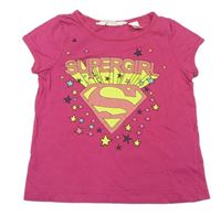 Tmavoružové tričko so znakem Supergirl H&M
