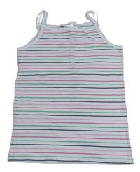 Bielo-farebný pruhovaný top H&M