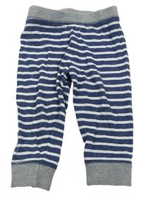 Tmavomodro-bielo-sivé pruhované melírované tepláky zn. Mothercare