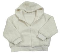 Bílý huňatý podšitý bomber s kapucí V BY VERY