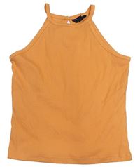 Oranžový žebrovaný crop top New Look