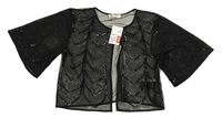 Černé síťované průsvitné propínací bolérko s flitrami H&M