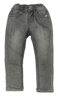 Šedé skinny teplákové rifle ošoupaného vzhledu zn. DJ DUTCH JEANS