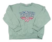 Olivovošedá mikina s nápisy - Wonder Woman
