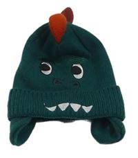 Tmavozelená pletená čepice - dinosaurus PRIMARK