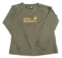 Hnedošedé é tričko s logom Jack Wolfskin