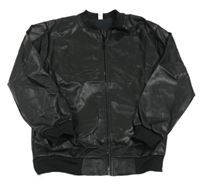 Černý koženkový bomber