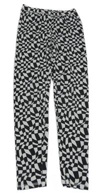 Černo-bílé vzorované legíny Peacocks