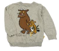 Světlešedo/béžový melírovaný sveter s Gruffalem Tu