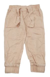 Pudrové cuff plátenné nohavice ORCHESTRA