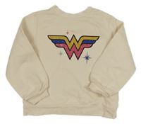 Smotanová mikina s logem z kamínků - Wonder Woman H&M
