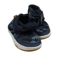 Army-tmavomodré textilno/koženkové členkové teplákové topánky PEP&CO vel. 22