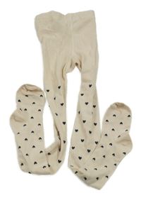 Smetanové punčocháče se srdíčky H&M