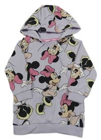 Světlefialové teplákové šaty s Minnie a kapucí PRIMARK