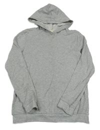 Sivo-strieborná melírovaná mikina s vreckom a kapucňou H&M