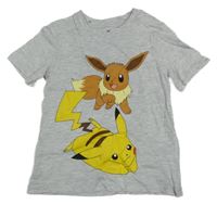 Sivé melírované tričko s pokémony H&M