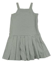 Čierno-bielo-zelené kockované šaty PRIMARK