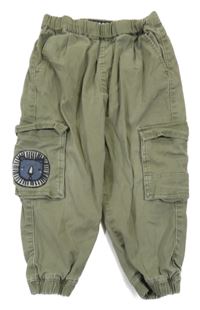 Khaki cargo cuff rifle se lvíčkem a pandou Next