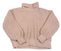 Pudrový sveter s rolákom Primark
