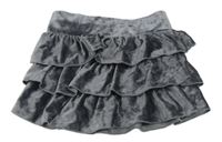 Sivá zamatová vrstvená sukňa zn. H&M