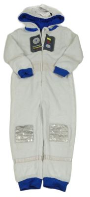 Biela chlpatá kombinéza s kapucí - kosmonaut Primark